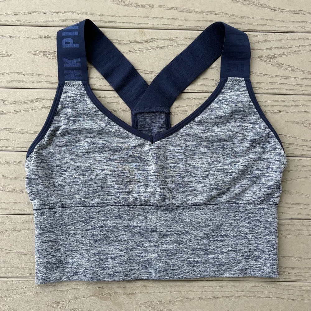 VS Pink Sport Navy Blue Racerback Sportsbra